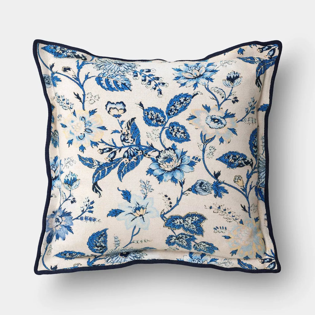 Square Floral Throw Pillow Blue - Threshold