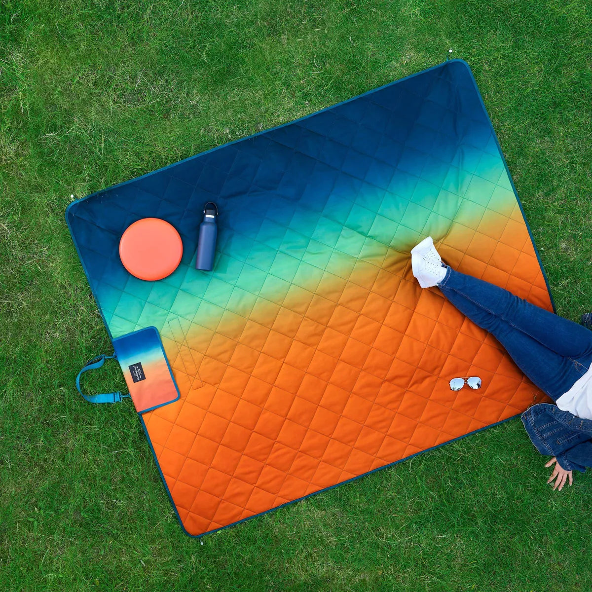 Weatherproof Vintage Throw Blanket Orange/Navy