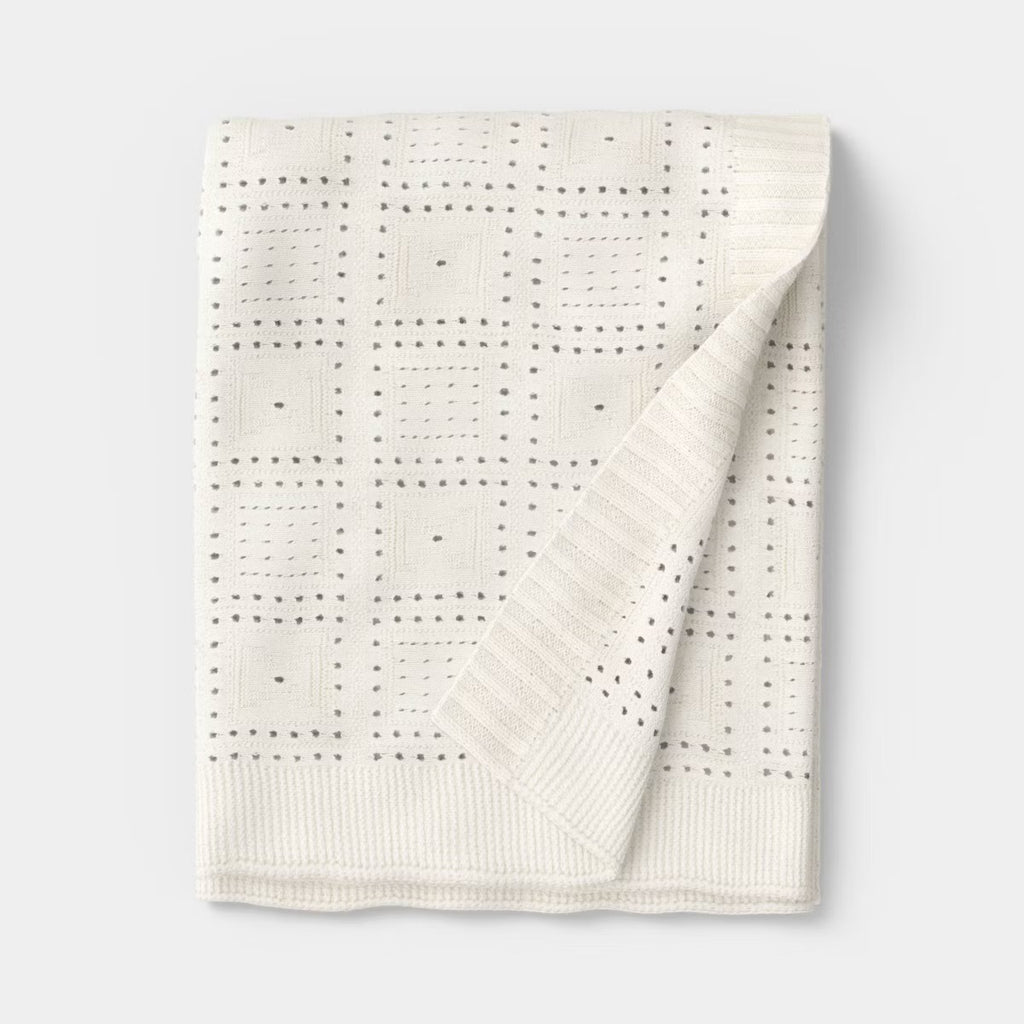 Knit Throw Blanket Ivory - Threshold