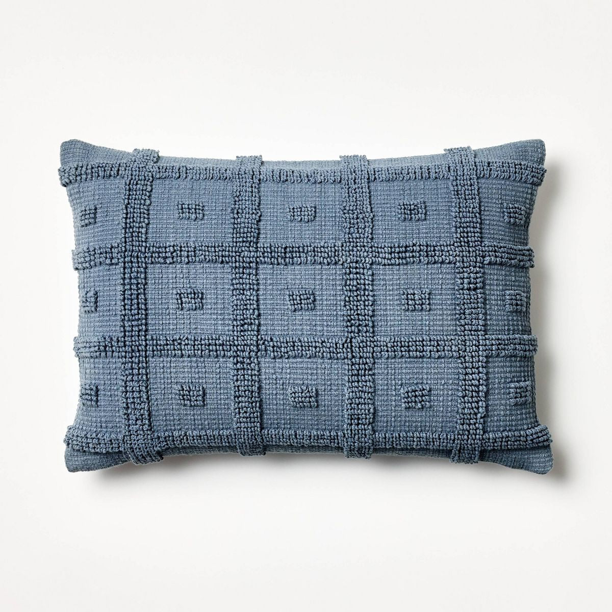 Tufted Geo Lumbar Throw Pillow Steel - Threshold designed with Studio McGee