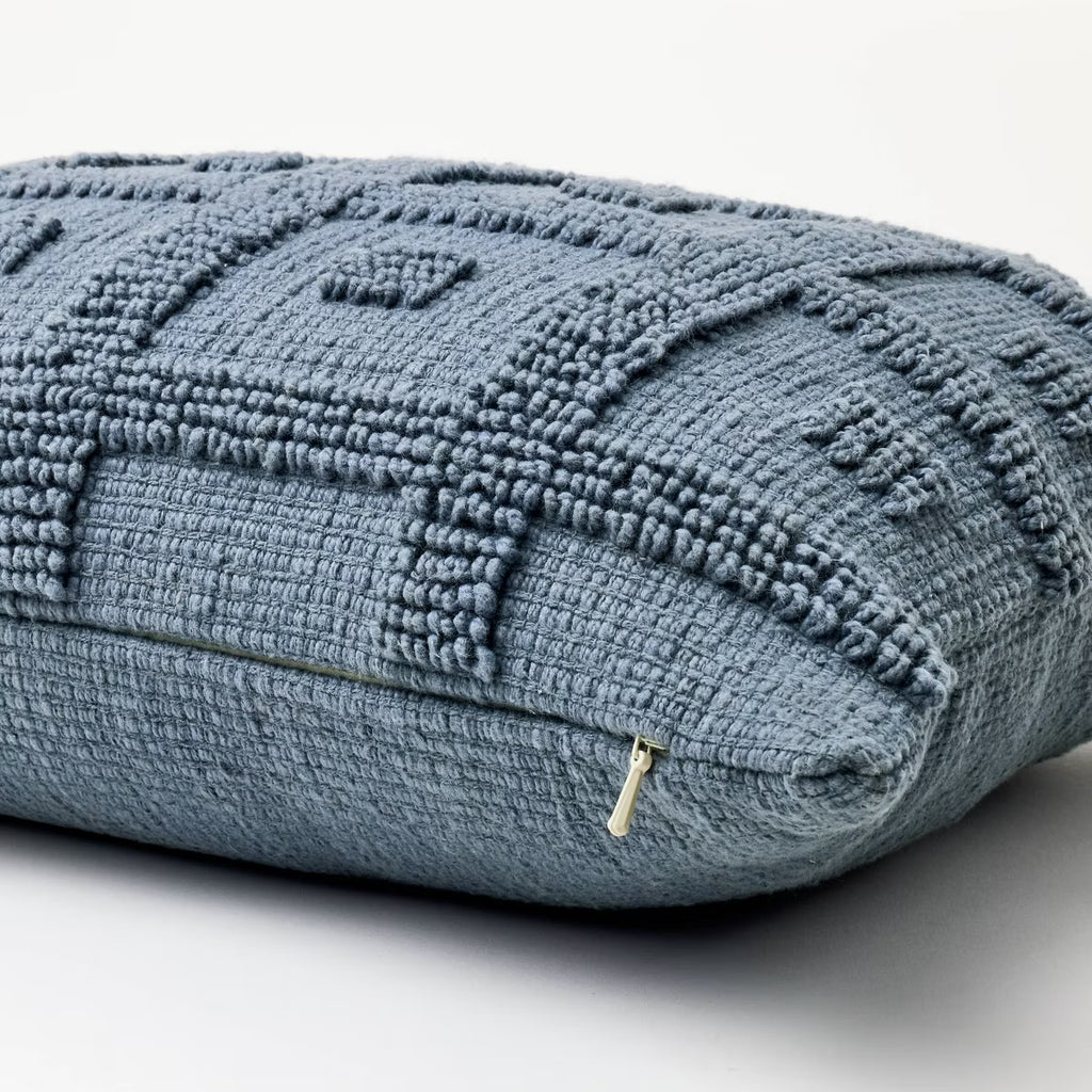 Tufted Geo Lumbar Throw Pillow Steel - Threshold designed with Studio McGee