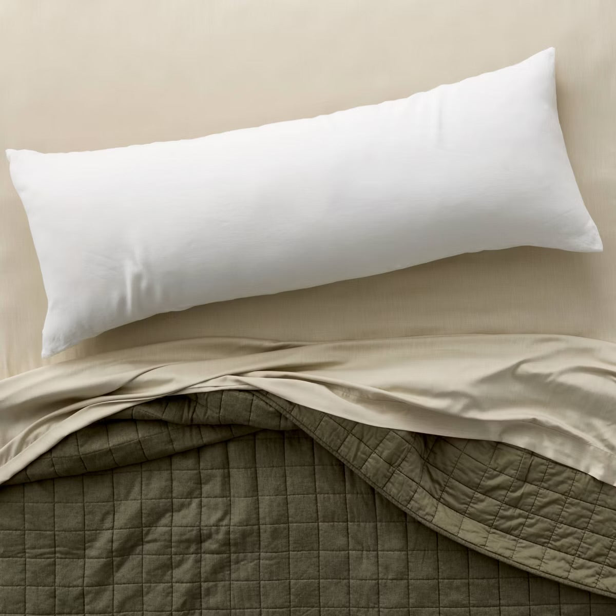 European Flax Linen Body Pillow Cover White - Casaluna