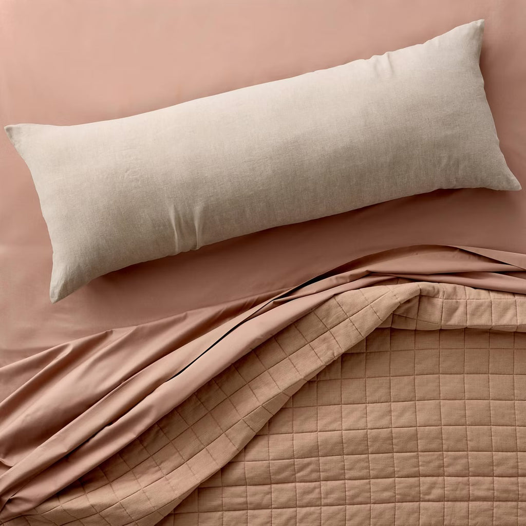 European Flax Linen Body Pillow Cover Natural Undyed - Casaluna