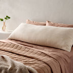 European Flax Linen Body Pillow Cover Natural Undyed - Casaluna