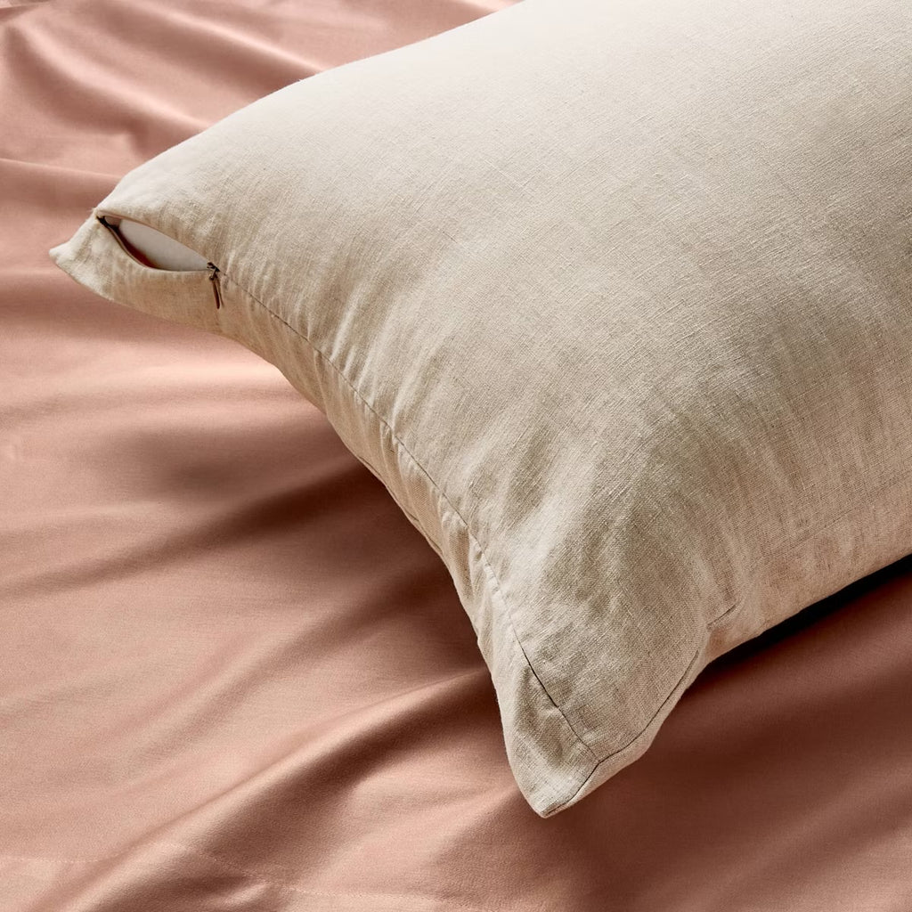 European Flax Linen Body Pillow Cover Natural Undyed - Casaluna