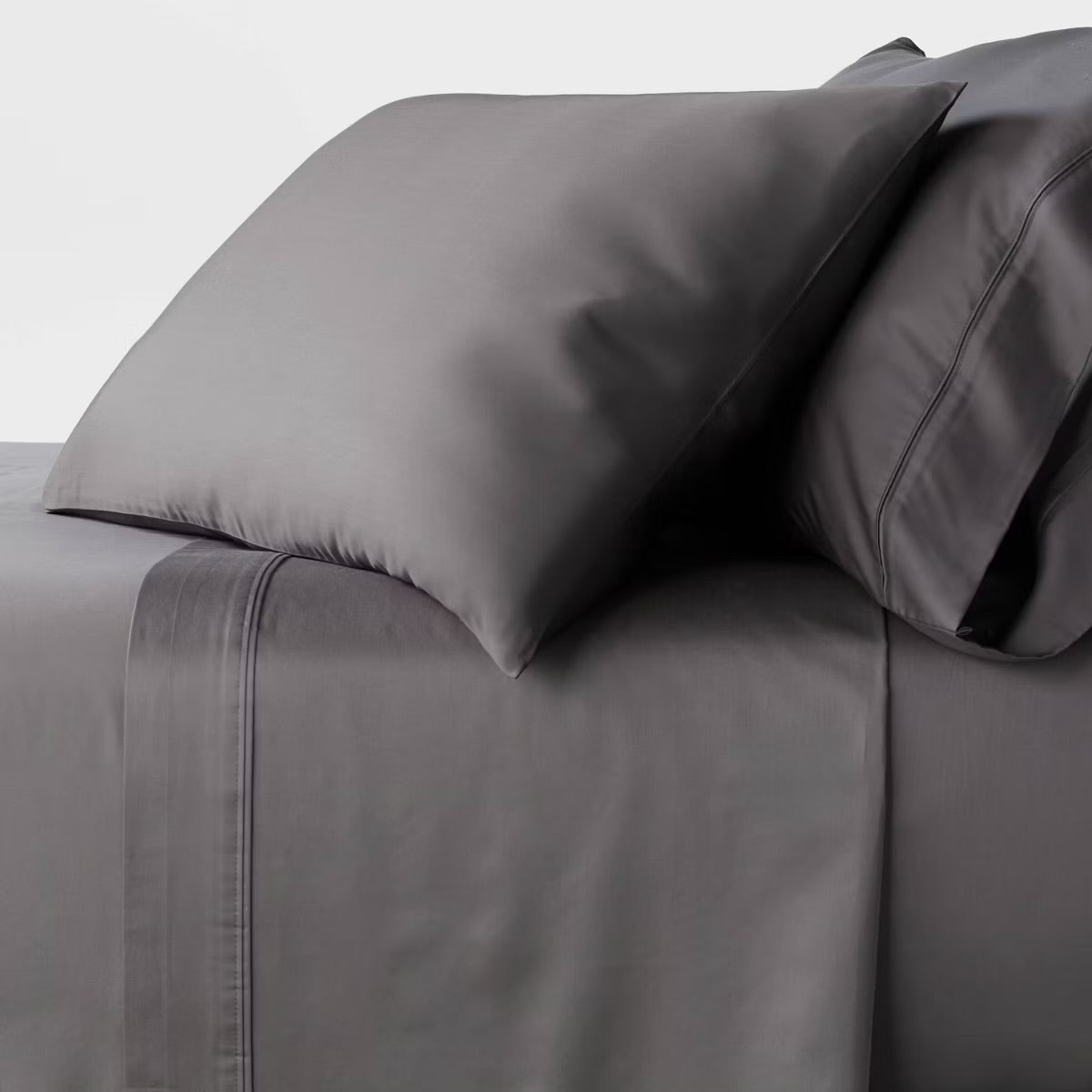 Full 400 Thread Count Performance Fitted Sheet Dark Gray - Threshold