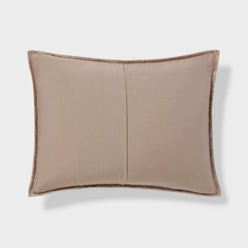 Standard Luxe Diamond Stitch Velvet Quilt Pillow Sham Light Brown - Threshold