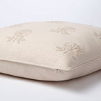 Square Embroidered Floral Decorative Throw Pillow Light Beige - Threshold designed with Studio McGee