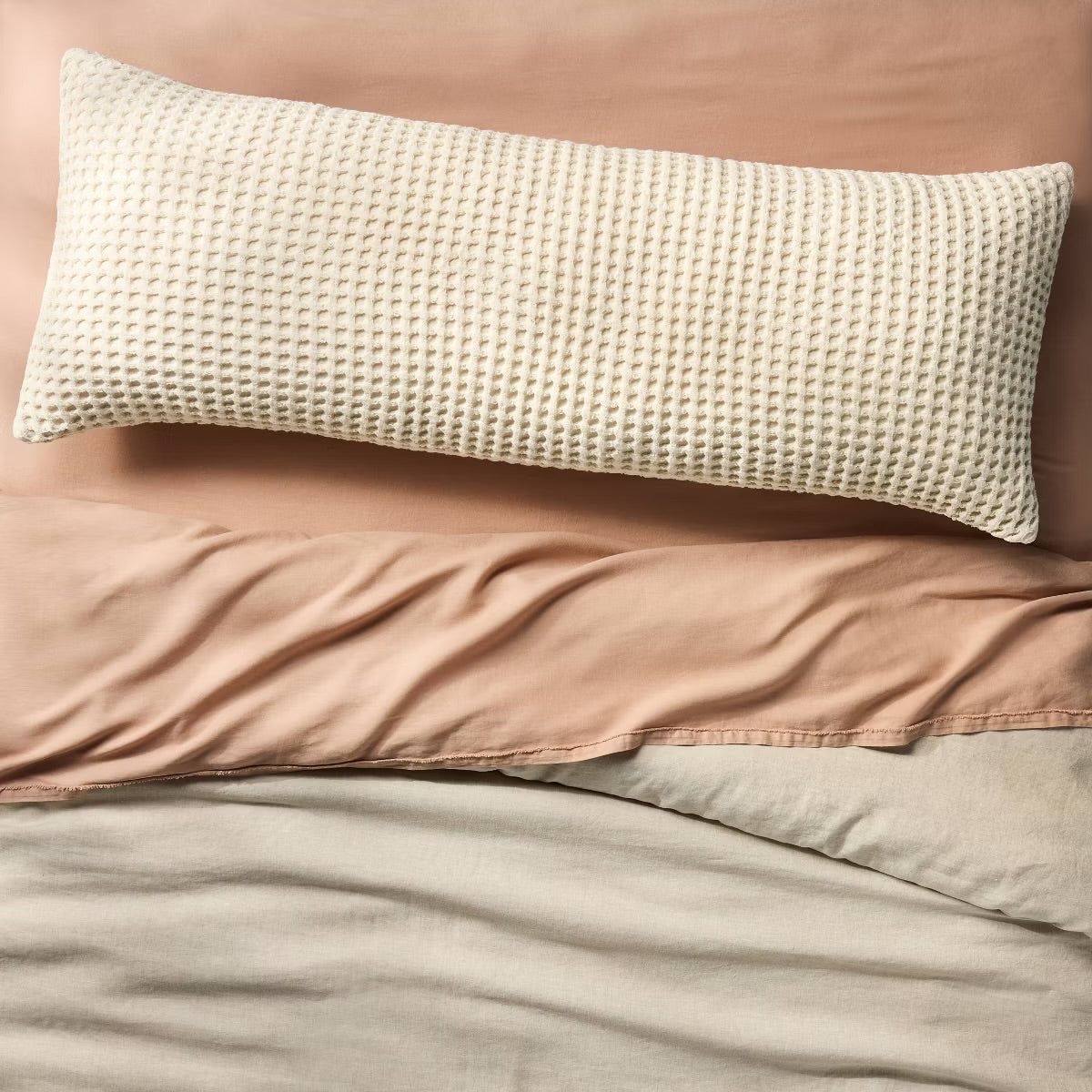 Waffle Body Pillow Cover Natural - Casaluna