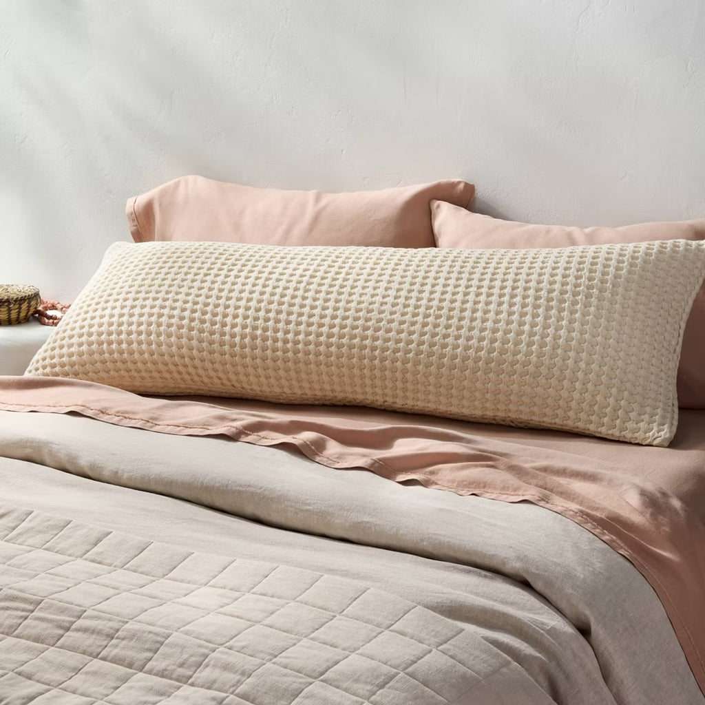 Waffle Body Pillow Cover Natural - Casaluna