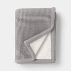 Chenille Knit Throw Blanket with Faux Shearling Reverse Gray - Threshold