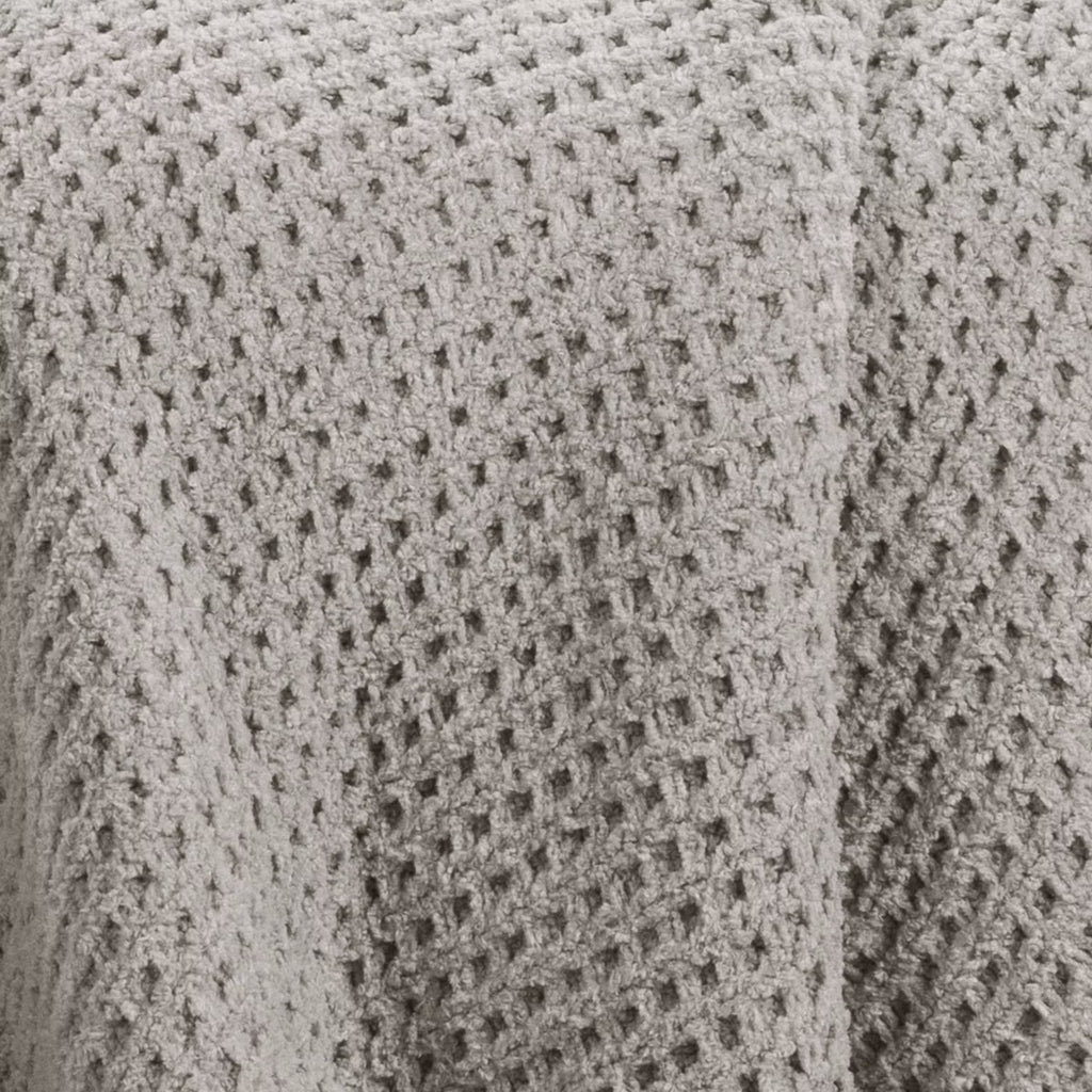 Chenille Knit Throw Blanket with Faux Shearling Reverse Gray - Threshold