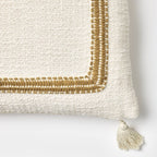 Embroidered Frame Square Throw Pillow Cream/Dark Tan - Threshold designed with Studio McGee