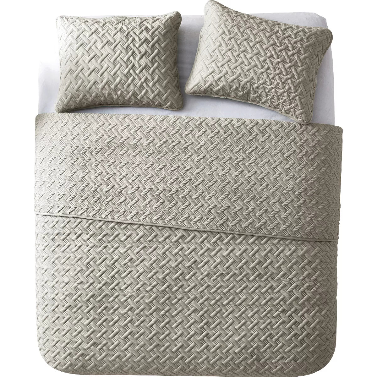 3pc King Nina Embossed Quilt Set Taupe - VCNY Home