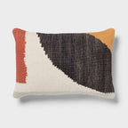 Mod Abstract Woven Colorblock Oblong Dec Pillow Ivory/Green/Gold - Threshold