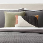 Mod Abstract Woven Colorblock Oblong Dec Pillow Ivory/Green/Gold - Threshold