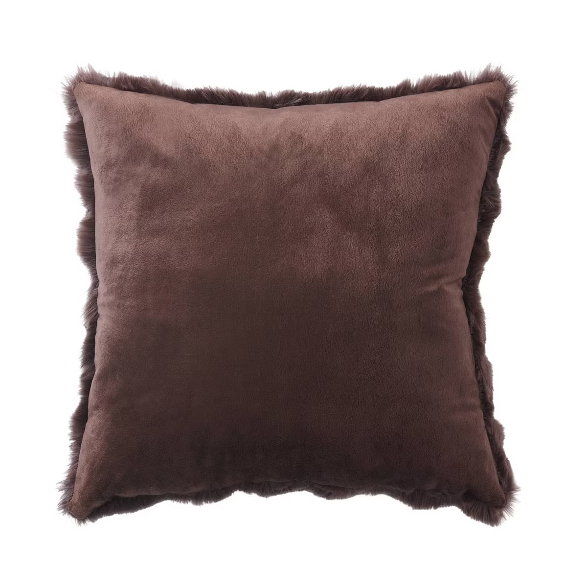 20" Bubble Faux Fur Square Indoor Throw Pillow Chocolate Brown