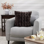 20" Bubble Faux Fur Square Indoor Throw Pillow Chocolate Brown