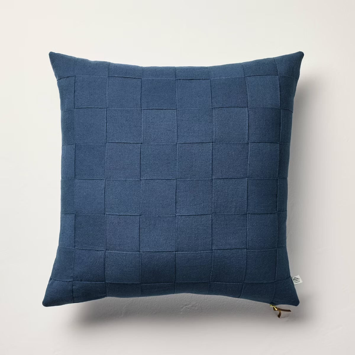 18"x18" Basket Weave Square Throw Pillow Navy - Hearth & Hand with Magnolia