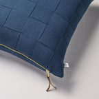 18"x18" Basket Weave Square Throw Pillow Navy - Hearth & Hand with Magnolia