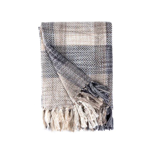 Cortina 50" X 60" Throw, Taupe/Grey