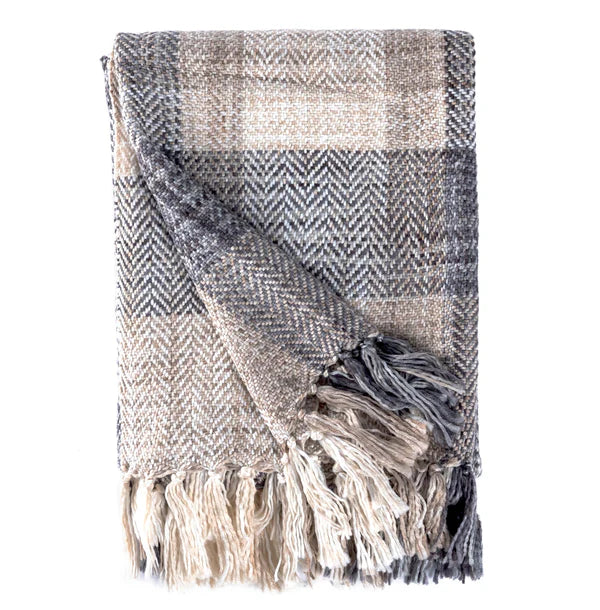 Cortina 50" X 60" Throw, Taupe/Grey