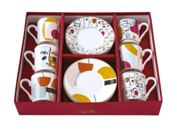 Modernism Expresso & Saucer Set of 6
