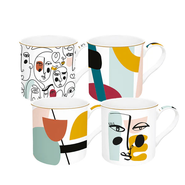 Modernism Set of 4 Mugs