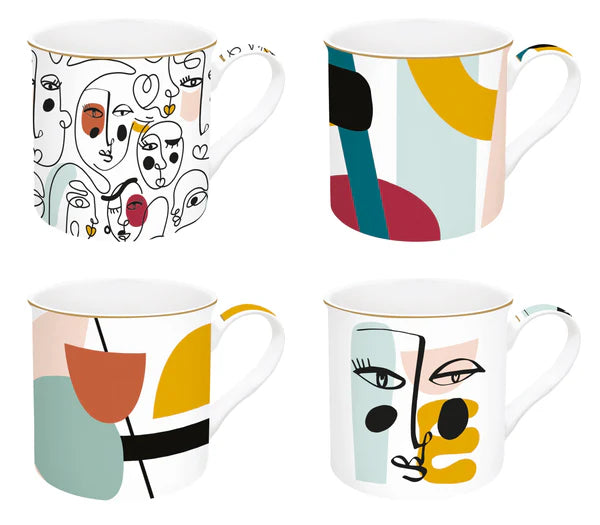 Modernism Set of 4 Mugs