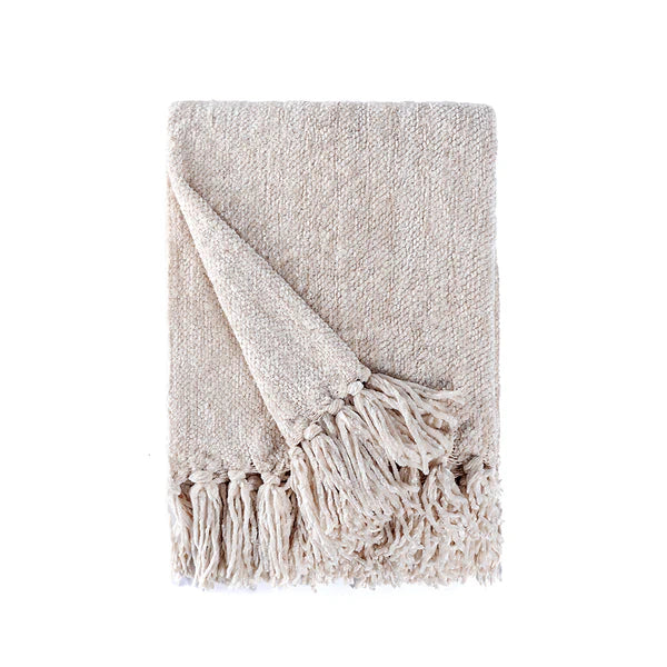 Darby Chenille 50" X 60" Throw, Bisque