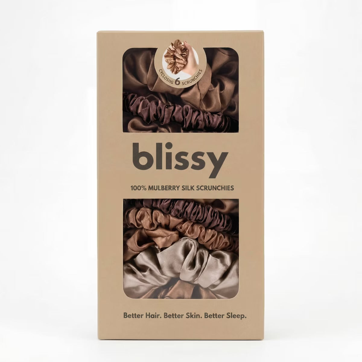 Blissy 6pk Scrunchie Neutral