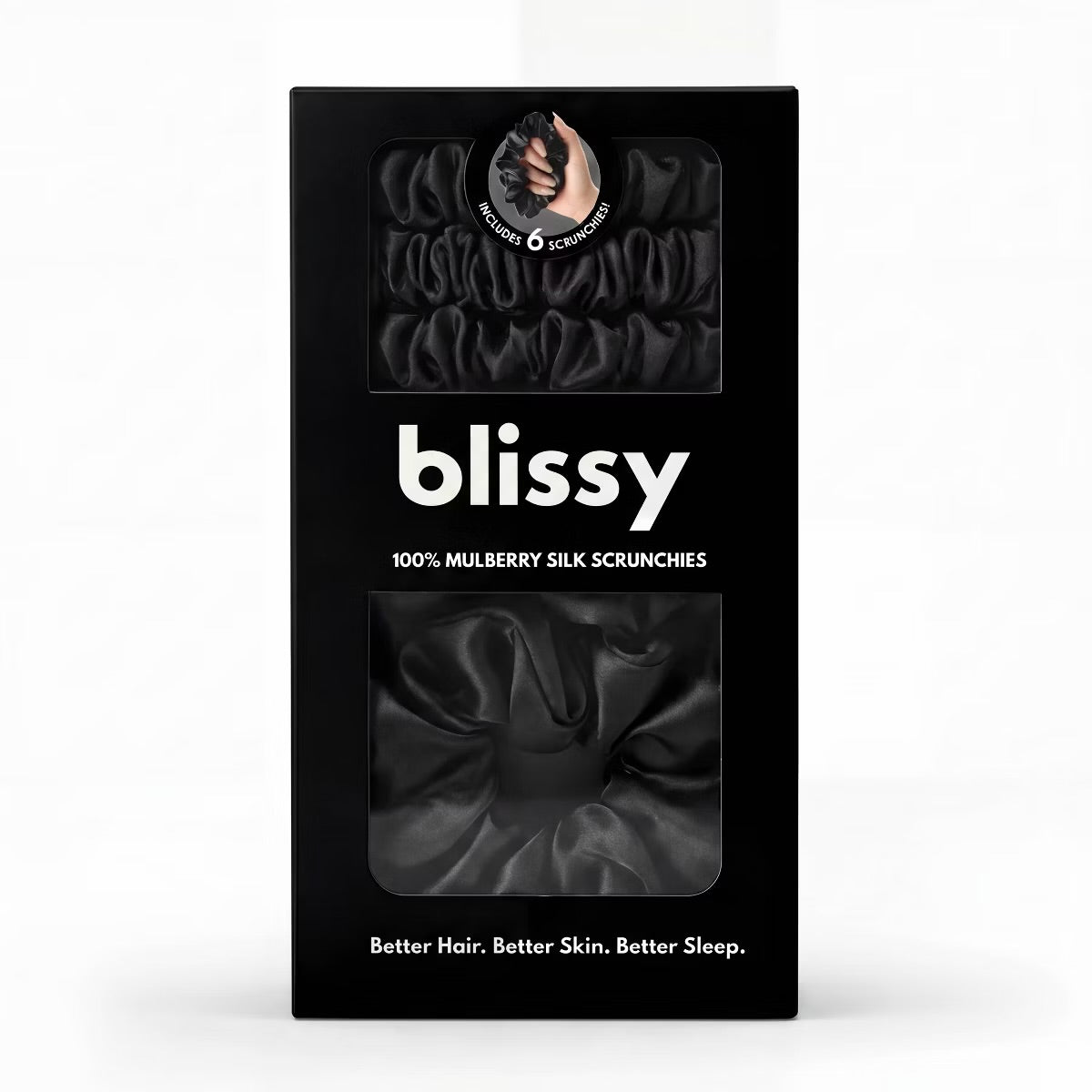 Blissy 6pk Scrunchie Black