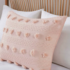 3pc Full/Queen Elise Pom Pom Jacquard Antimicrobia Comforter Set Pink - Intelligent Design