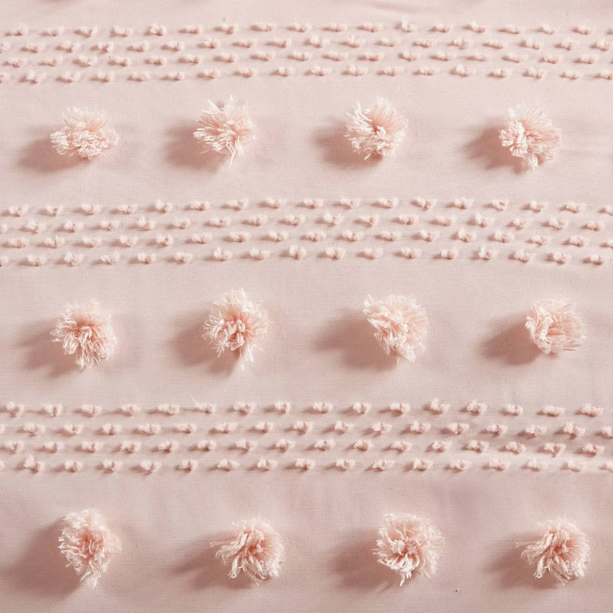 3pc Full/Queen Elise Pom Pom Jacquard Antimicrobia Comforter Set Pink - Intelligent Design