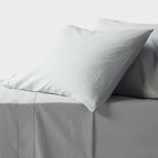 *Queen 250 Thread Count Organic Percale Sheet Set Blue Chambray