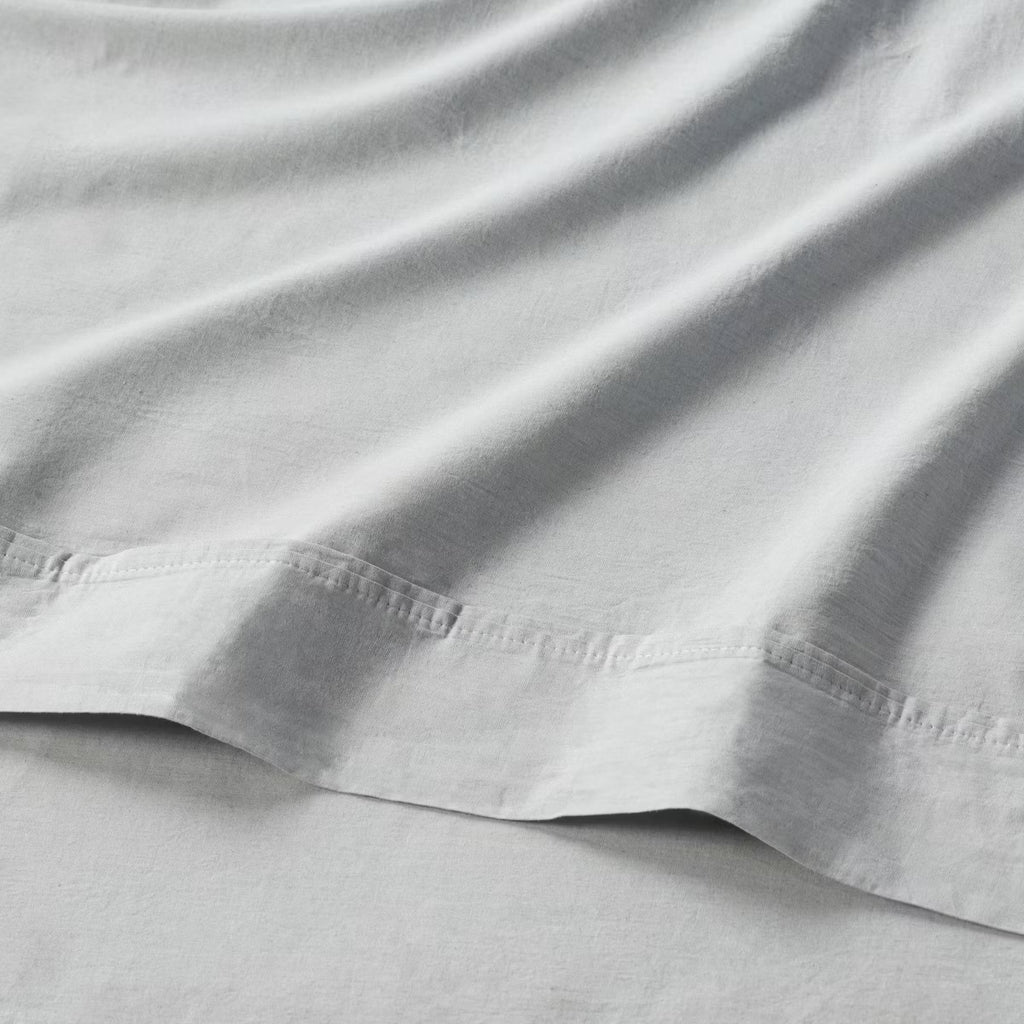 *Queen 250 Thread Count Organic Percale Sheet Set Blue Chambray