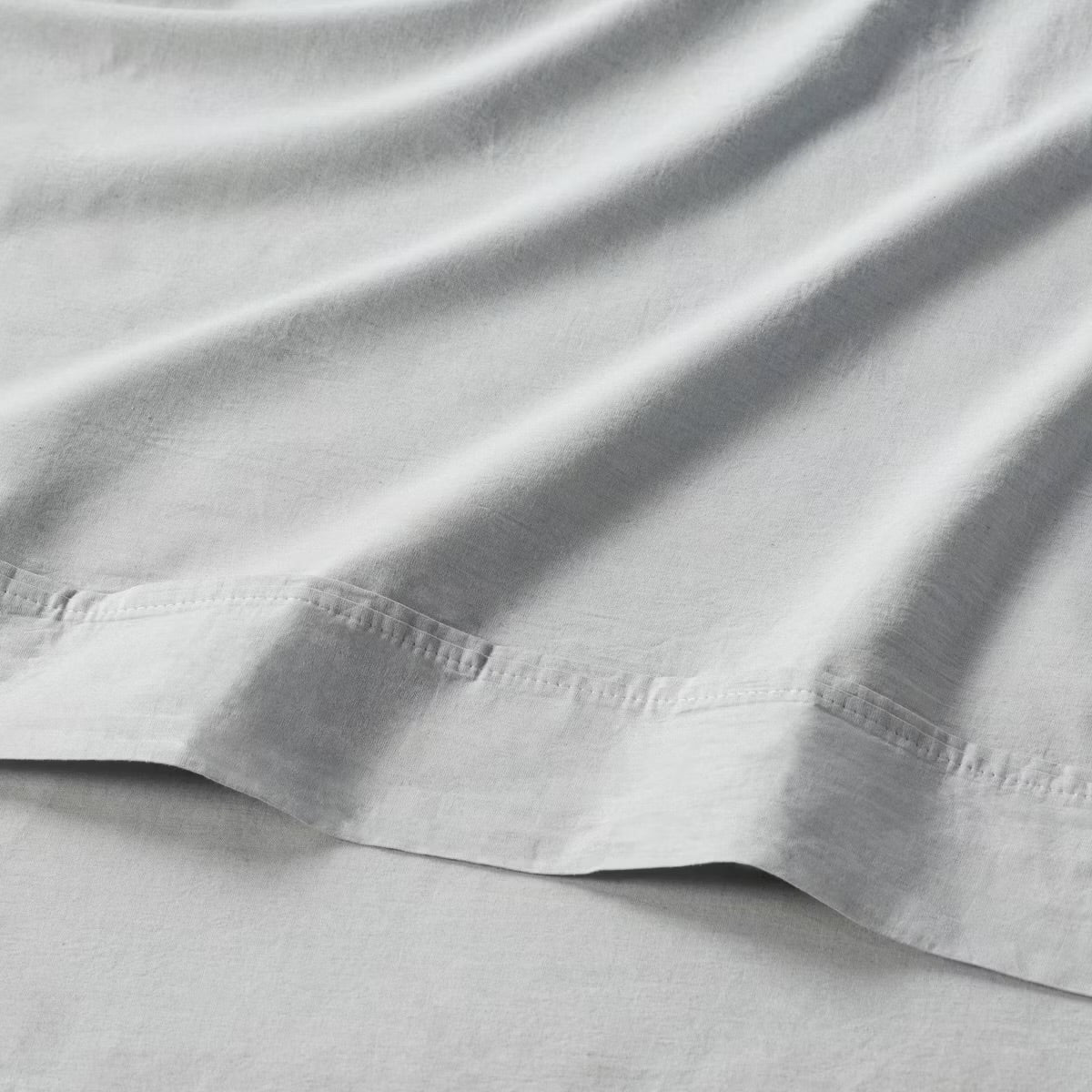 *Queen 250 Thread Count Organic Percale Sheet Set Blue Chambray