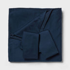 Full/Queen Washed Cotton Sateen Duvet Cover and Sham Set Dark Navy