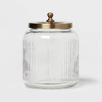 Medium Glass Bath Canister Brass - Threshold