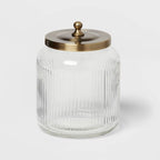 Medium Glass Bath Canister Brass - Threshold