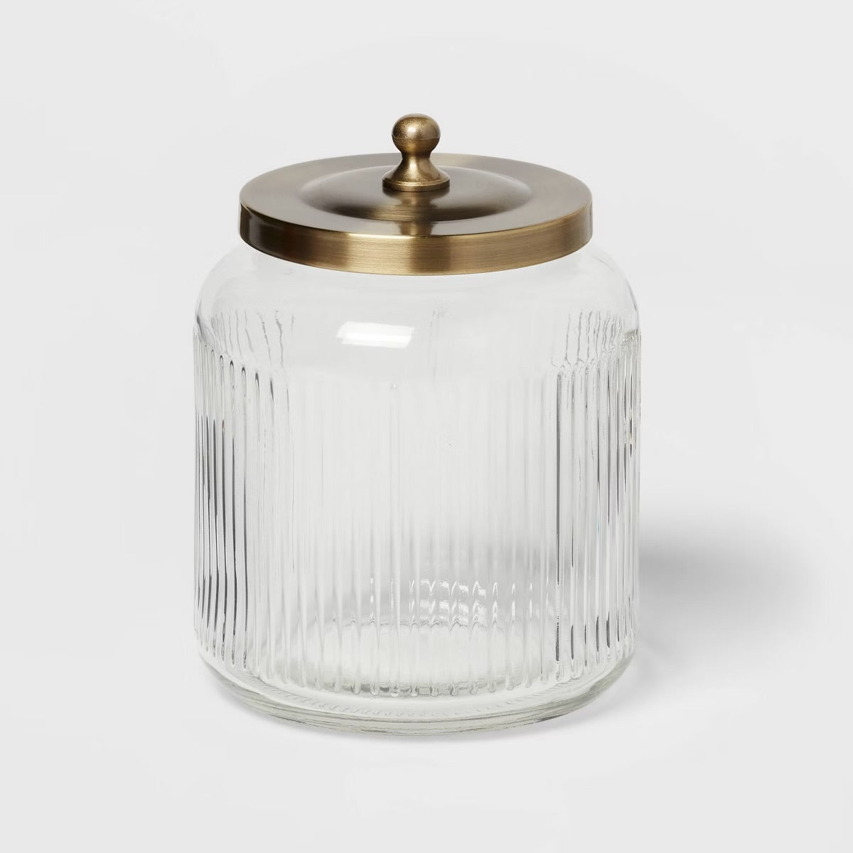 Medium Glass Bath Canister Brass - Threshold