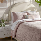 3pc Full/Queen Luxe Distressed Crinkle Velvet Duvet Cover & Sham Set