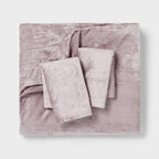 3pc Full/Queen Luxe Distressed Crinkle Velvet Duvet Cover & Sham Set