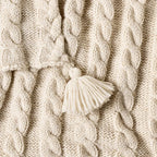 Knit Tassel Braided Throw Ivory - Threshold designed with Studio McGee