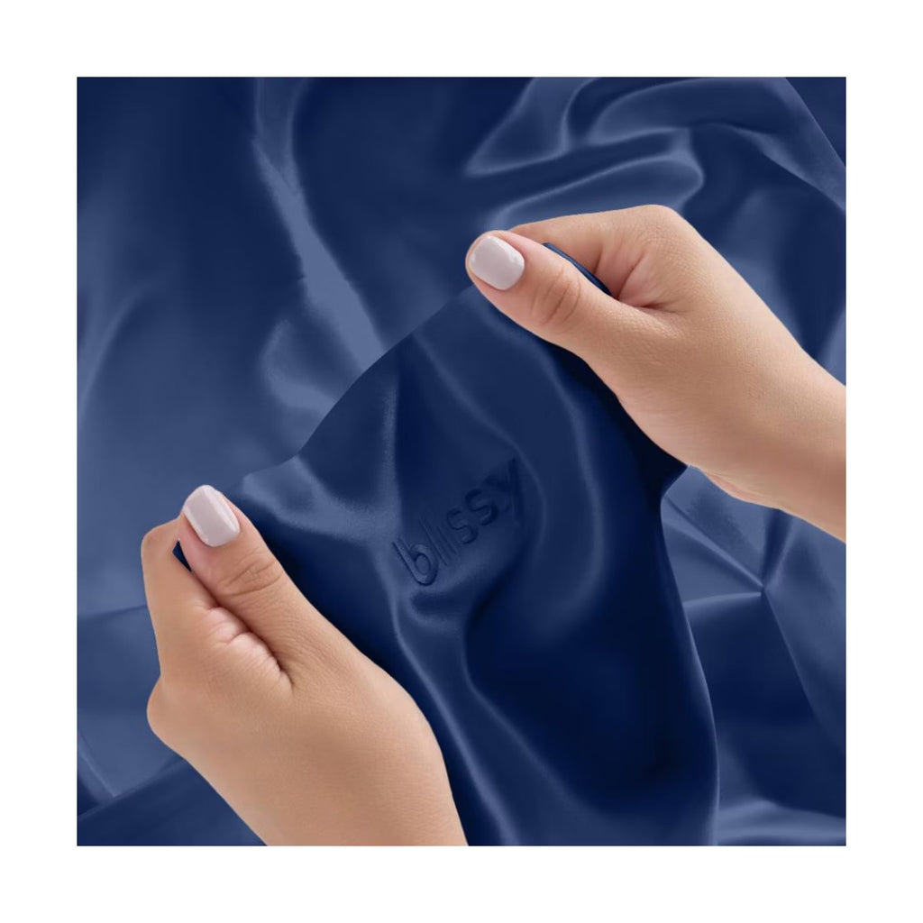 Blissy King 600 Thread Count Silk Pillowcase Navy Blue