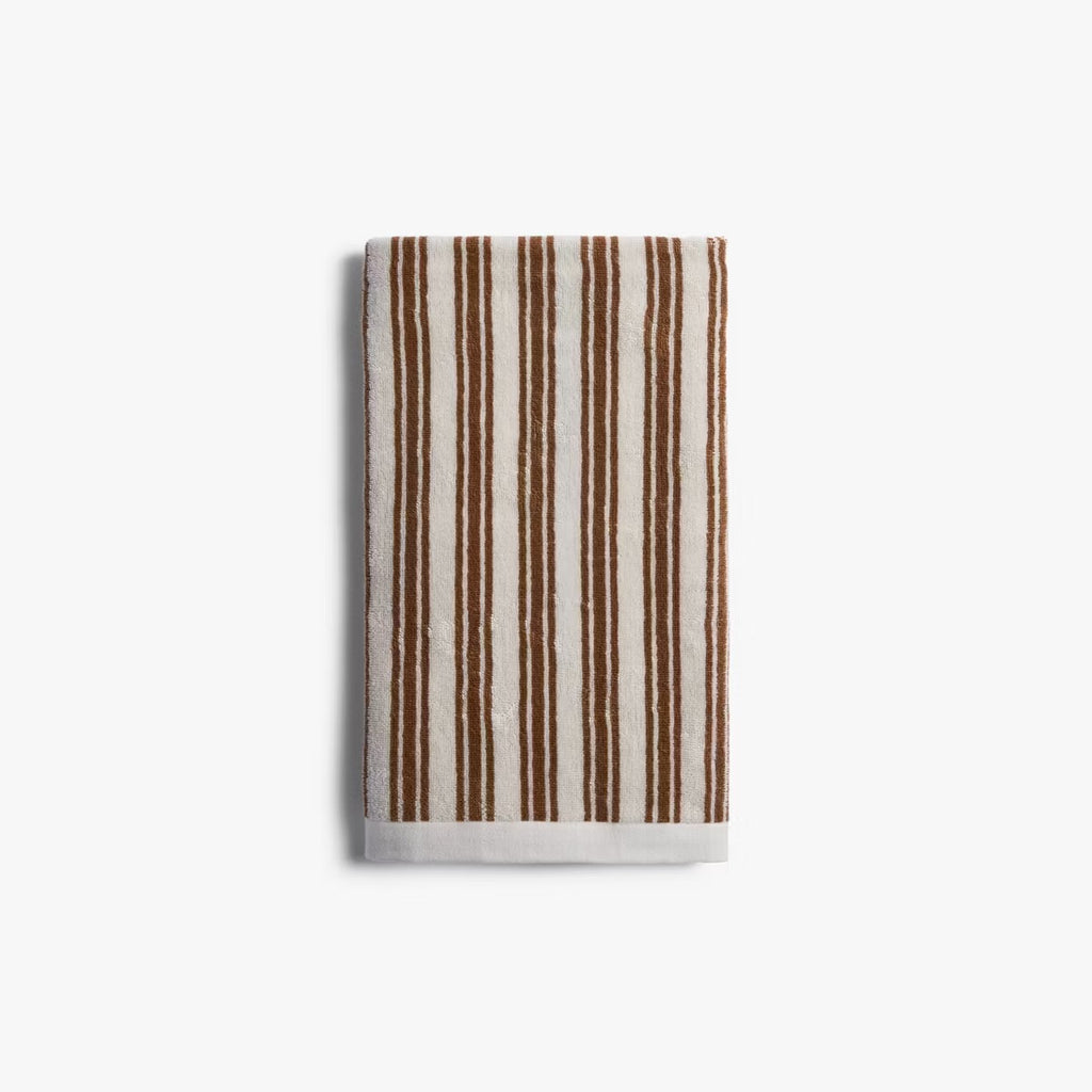 Striped Supersoft Bath Towel Parchment & Pecan