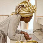 Striped Supersoft Bath Hand Towel Parchment & Absinthe