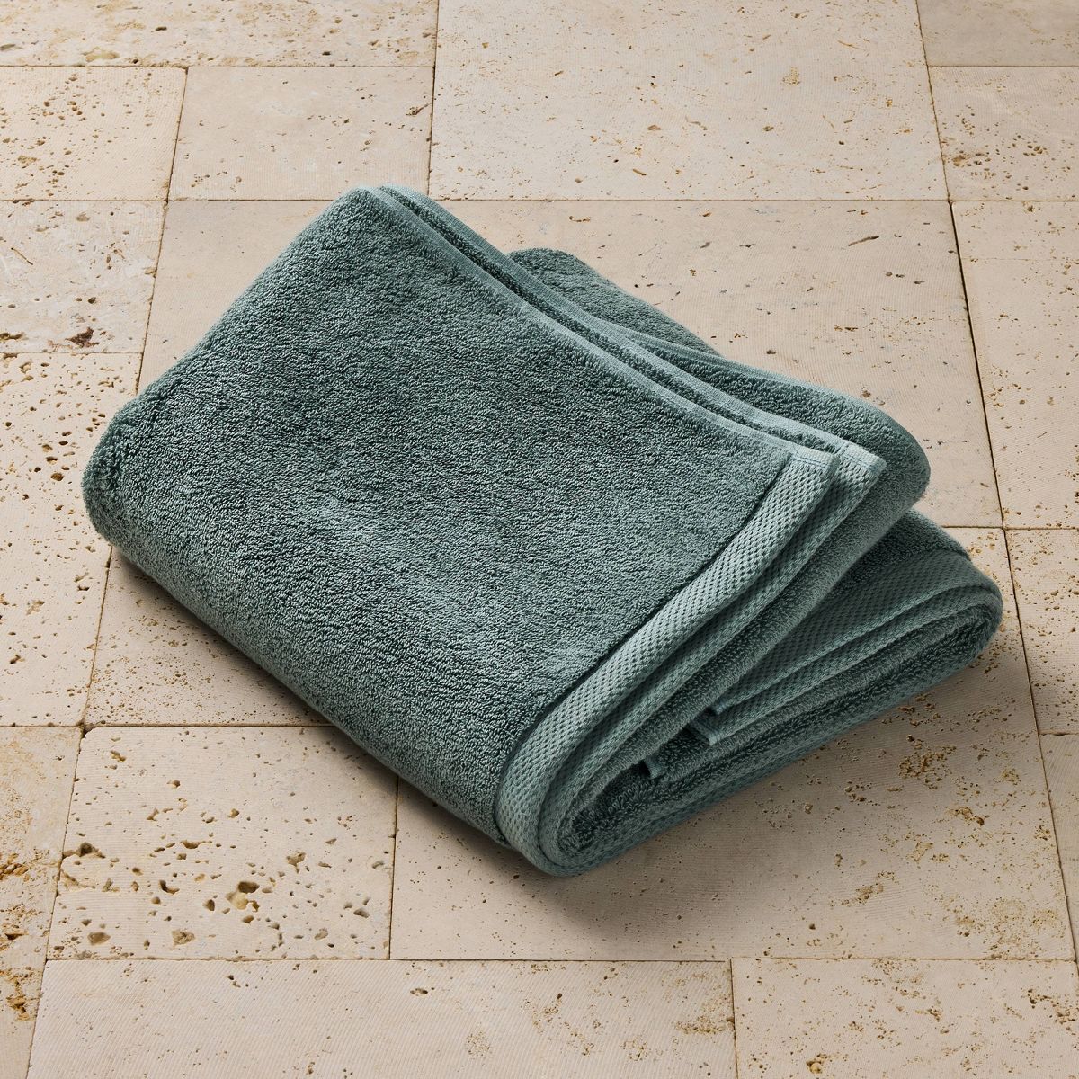 Organic Bath Towel Dark Teal Blue - Casaluna