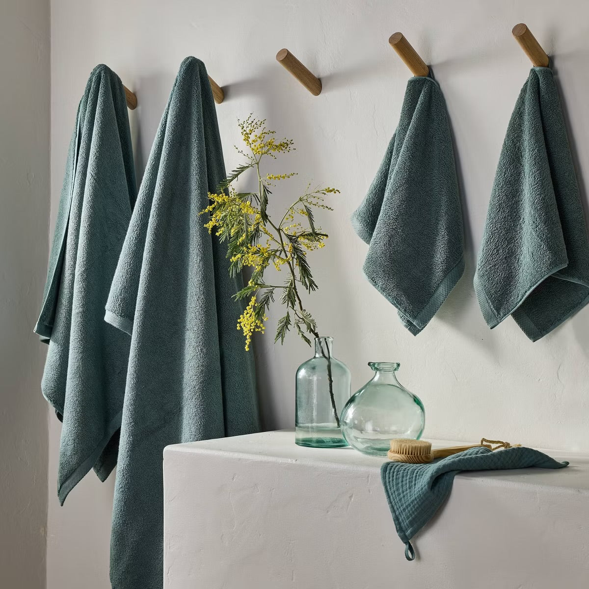 Organic Bath Towel Dark Teal Blue - Casaluna