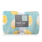 Novelty Recycled Printed Lemons Plush Throw Blanket